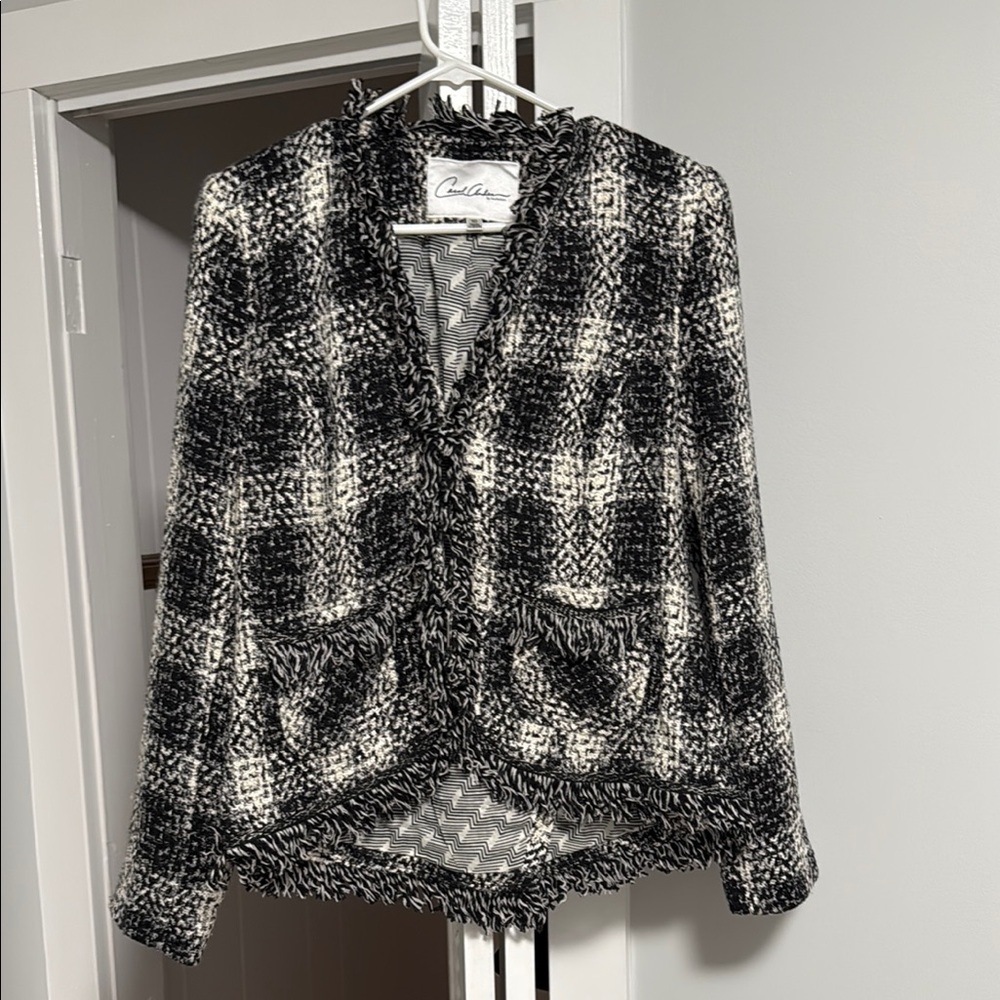 Carol Anderson by Invitation Black and White Plaid Blazer